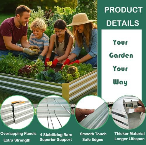 Large galvanized steel rectangular garden frame — photo 4