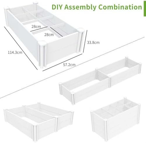 White vinyl garden bed with grow grid — photo 4