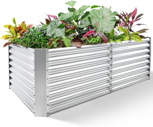 Silver deep root elevated planter box