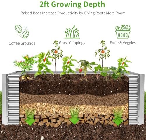 Silver deep root elevated planter box — photo 3
