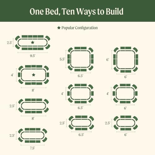 Extra tall modular metal garden bed olive green — photo 3