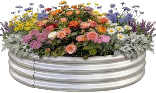 Round galvanized steel garden bed kit