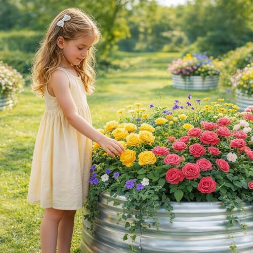 Round galvanized steel garden bed kit — photo 5