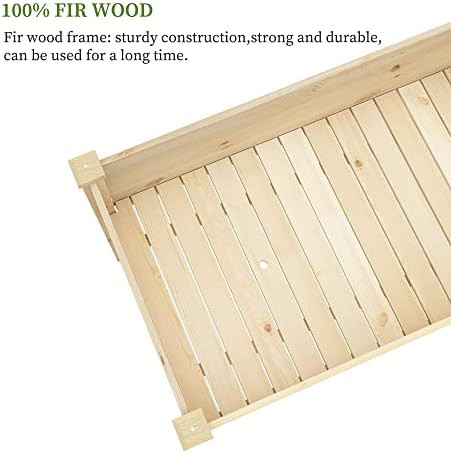 Elevated wood bed with storage shelf — photo 5