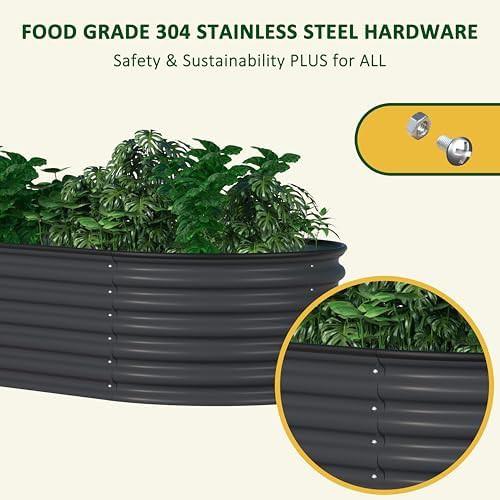 Modular grey galvanized metal garden bed — photo 4