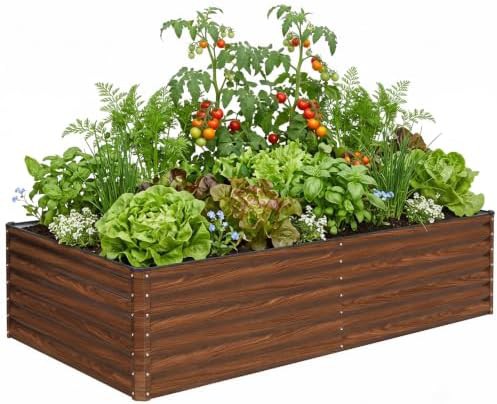 Large galvanized steel vegetable bed