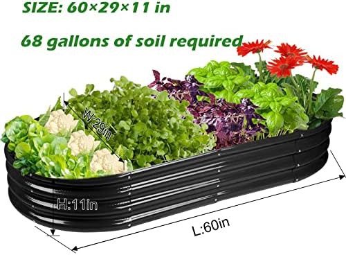 Black oval galvanized five foot planter box — photo 3