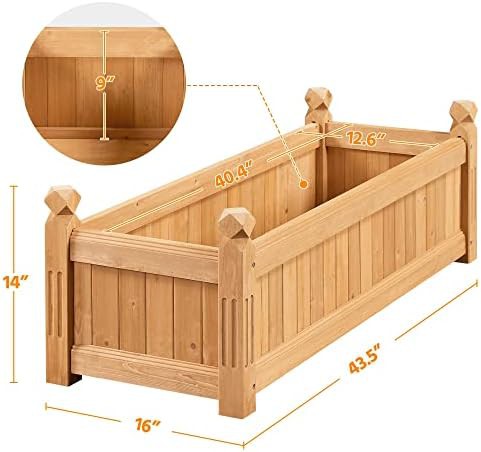 Rectangular wooden raised garden planter 2 pack — photo 3