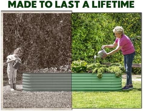 Modular light green galvanized garden bed 8x2 ft — photo 4