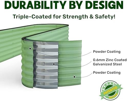 Modular light green galvanized garden bed 8x2 ft — photo 5