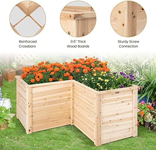 Elevated wood planter with open base — photo 3