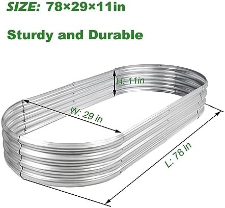 Silver oval galvanized six foot planter box — photo 3