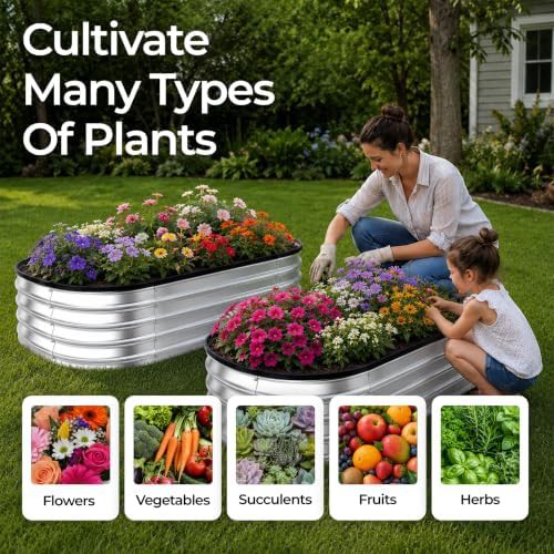 Silver metal raised bed pair 4x2 ft — photo 3