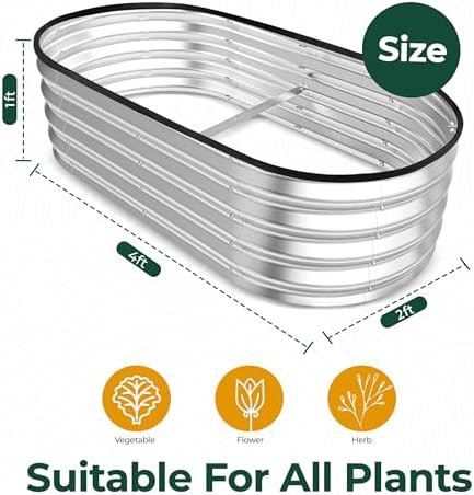 Silver metal raised bed pair 4x2 ft — photo 5