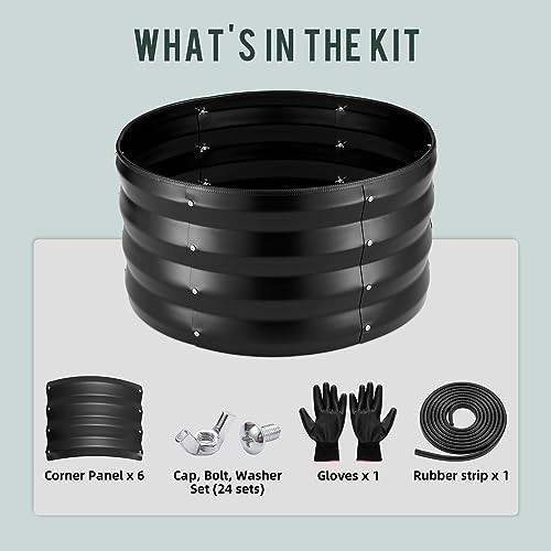 Black round galvanized steel garden kit — photo 3