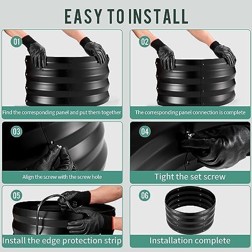 Black round galvanized steel garden kit — photo 4