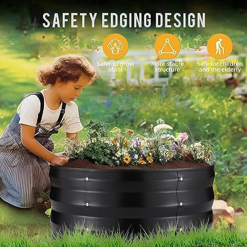 Black round galvanized steel garden kit — photo 5