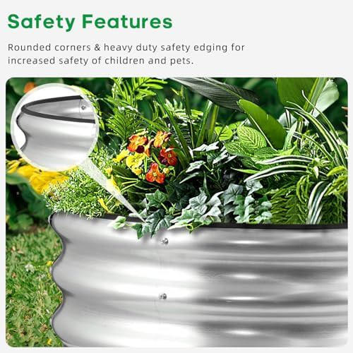 Round galvanized steel planter box 2x2x1 ft — photo 5