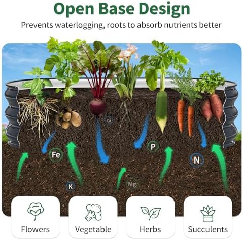 Midnight blue oval steel garden bed — photo 4