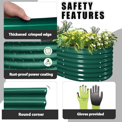 Deep root green metal garden bed 8x3 — photo 4