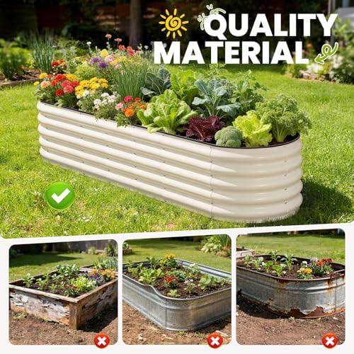Round end galvanized garden bed 8x2 ft — photo 4