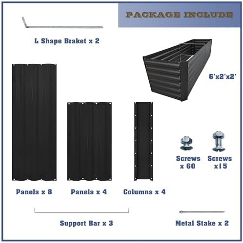 Six foot black galvanized garden box — photo 3