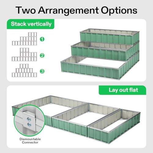 Three tier green galvanized garden bed — photo 3
