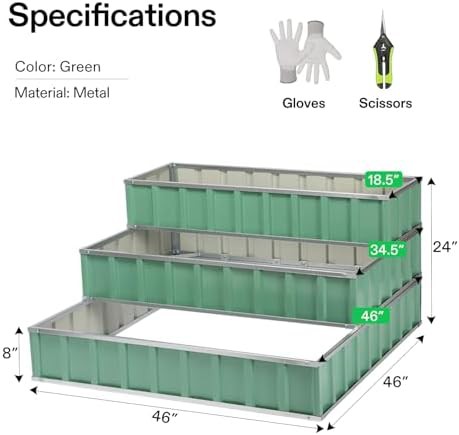 Three tier green galvanized garden bed — photo 4
