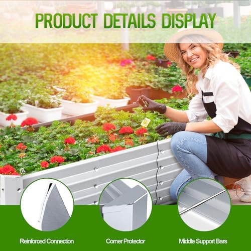 Silver galvanized metal planter kit 4x2 ft — photo 4