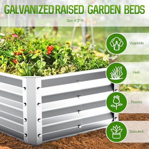 Silver galvanized metal planter kit 4x2 ft — photo 5
