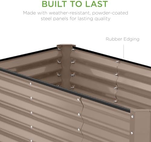 Taupe steel deep open bottom planter — photo 5