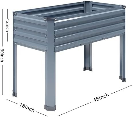 Grey elevated standing garden beds with legs — photo 4