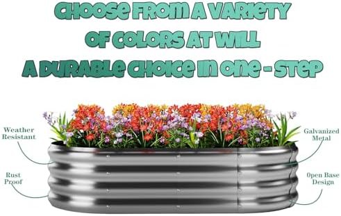 Round green galvanized metal garden beds — photo 3