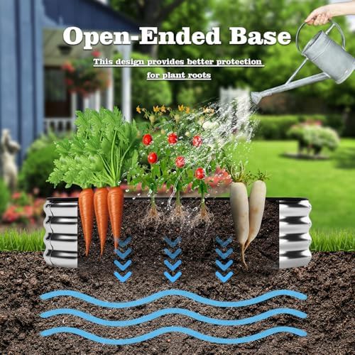 Round green galvanized metal garden beds — photo 4