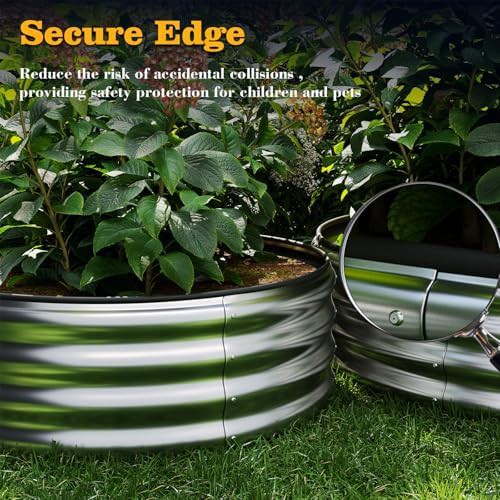 Round green galvanized metal garden beds — photo 5