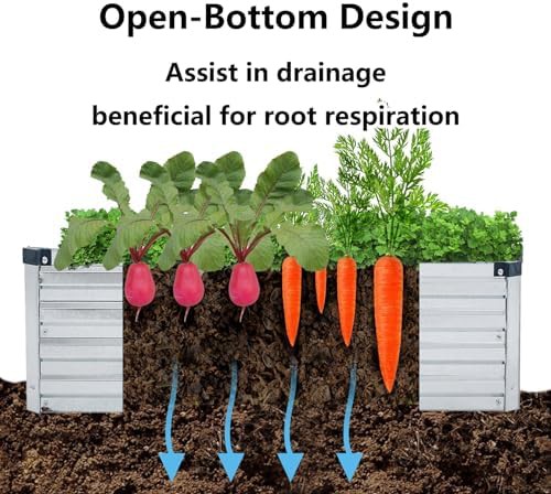 Silver metal six foot garden beds — photo 3