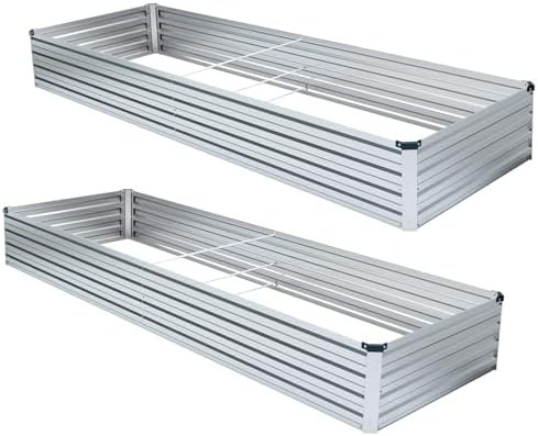 Silver metal six foot garden beds — photo 5