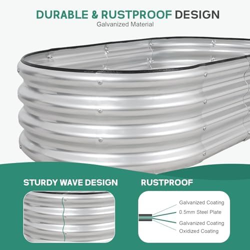 Silver galvanized steel four foot garden bed pair — photo 4