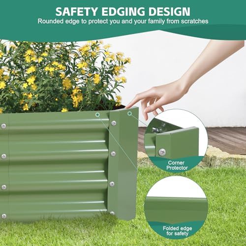 Green galvanized steel four foot garden bed — photo 5