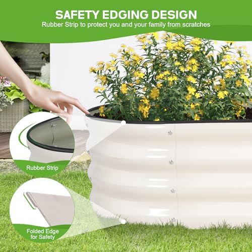 Pearl white galvanized steel eight foot garden bed — photo 4