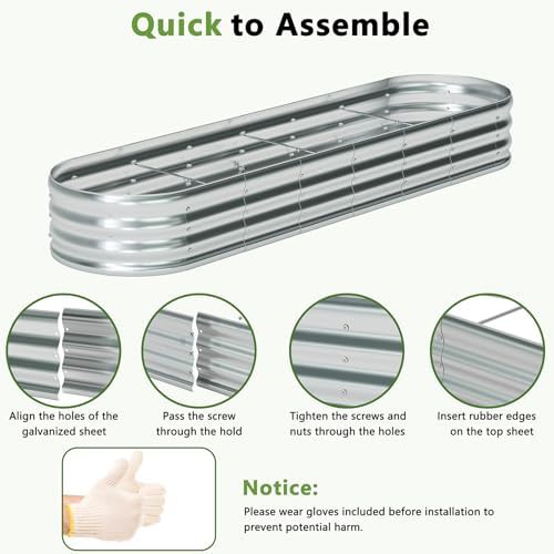 Large silver oval metal planter boxes — photo 5