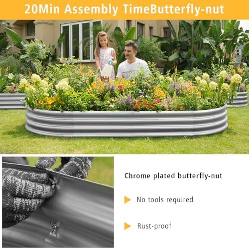 Large galvanized steel vegetable planter 6x3 ft — photo 4