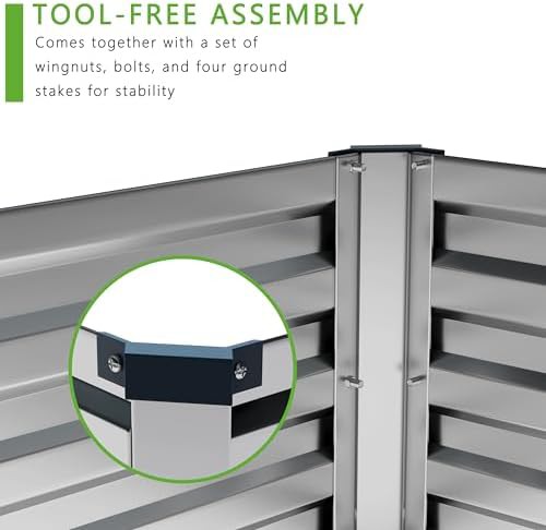Silver galvanized wide rectangular planter two pack — photo 5