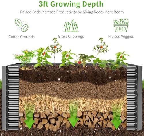 Grey rectangular extra deep garden bed — photo 3