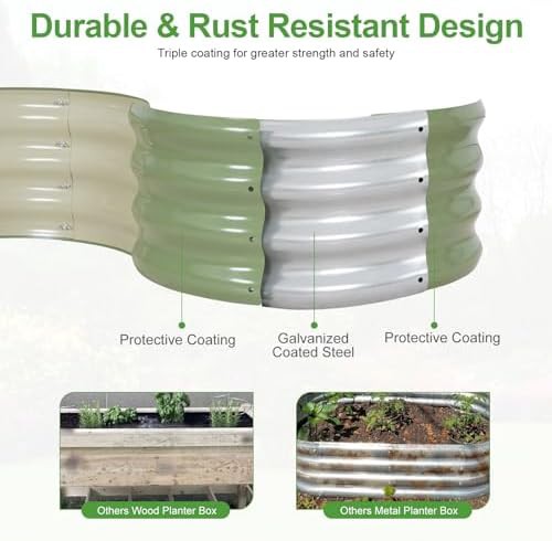 Small square green planter boxes two pack — photo 3