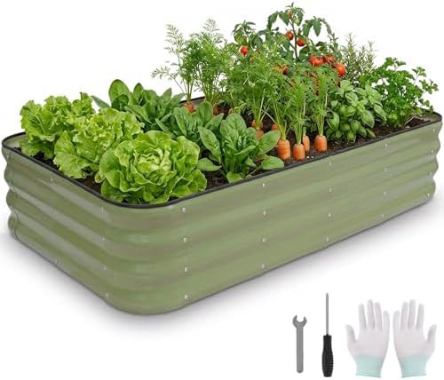Modular four in one green galvanized bed