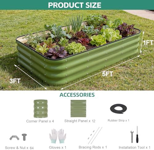 Modular four in one green galvanized bed — photo 3