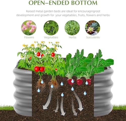 Two small deep galvanized steel planter beds — photo 3