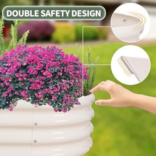 White oval galvanized garden beds two pack — photo 3
