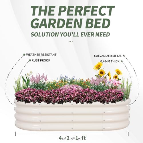White oval galvanized garden beds two pack — photo 4